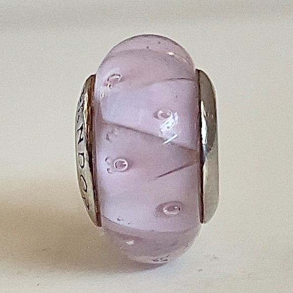 Pandora Retired Pink Looking Glass Murano Charm - Picture 1 of 7